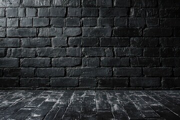 Fototapeta premium abstract black background, brick wall for dark interior