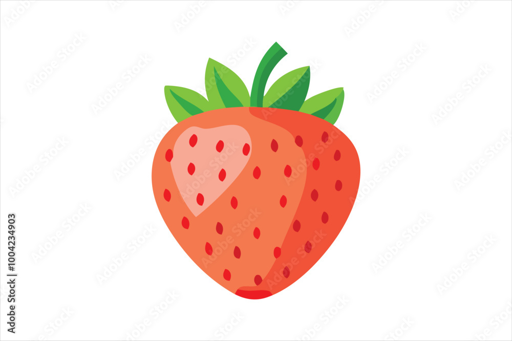 Sticker , Cute Strawberry vector art illustration