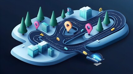 Top view of the city quarter with streets, houses, trees, town landscape and cars. Vector illustration. City top view. Streets, houses, buildings, roads, crossroads, trees, cars.