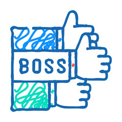 likes for boss doodle icon sketch vector. likes for boss sign. isolated symbol illustration