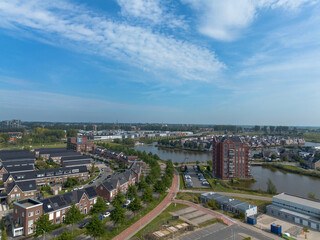 Obraz premium New housing development on the outskirts of Gouda named Westergouwe for expansion of this cheese town