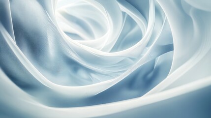 Fototapeta premium Mesmerizing swirling trails of 3D tech create a captivating abstract design on a white-light blue backdrop during an artistic display