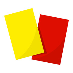 Red And Yellow Referee Card Icon. Vector Illustration