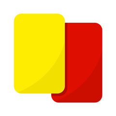 Red And Yellow Referee Card Icon. Vector Illustration