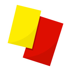 Red And Yellow Referee Card Icon. Vector Illustration