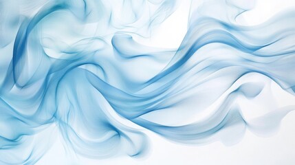 Fototapeta premium Swirling 3D technology trails create an intricate abstract pattern on a white-light blue backdrop, representing innovation during an artistic display