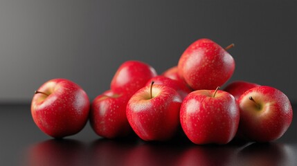 Generic AI with a transparent background and a pile of red apples