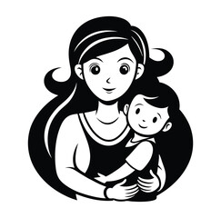 mother-holding-a-child-vector-illustration-vector
