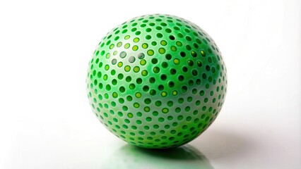 Panoramic green polka dots on white background