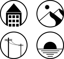 Background Icon Illustration Design with Circle Vector Style