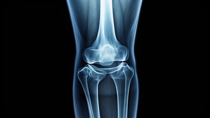 Panoramic knee x-ray of a fractured structure