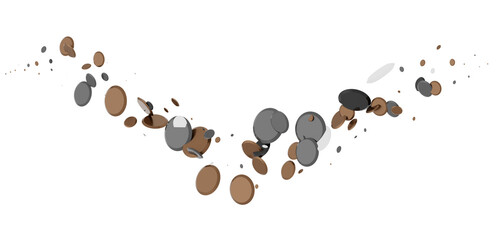 Confetti, paper triangle on the floor, fancy, colorful, celebration party