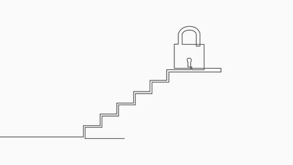 Innovative design with modern line art animation. Continuous line drawing illustration.