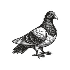 Dove pigeon silhouette vector art illustration EPS file .