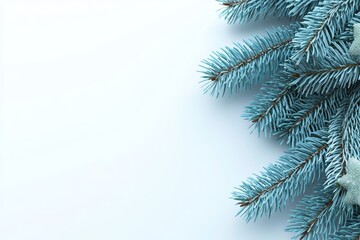 Obraz premium Photo frames, Photoshop frames, pine icy snow branch frames, png