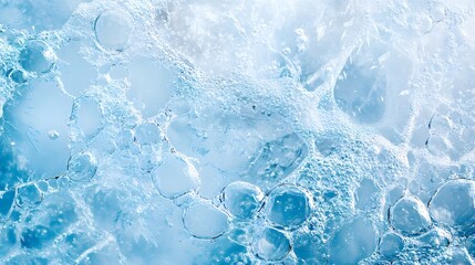 Abstract ice background. Blue background with cracks on the ice surface