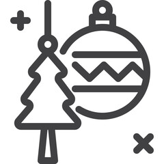 Simple vector ball tree outline icon on white background