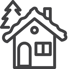 Simple vector winter outline icon on white background