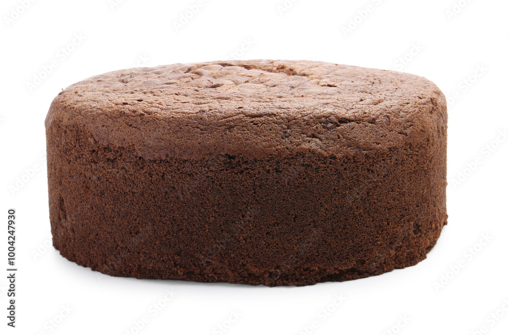 Poster Tasty chocolate sponge cake isolated on white