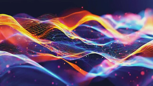 Abstract data visualization with flowing lines