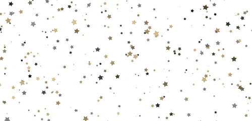 Celestial Cascades: 3D Illustration Conjures a Rainfall of Gold Stars
