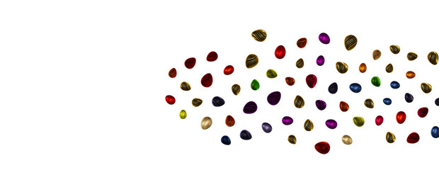 colorful handmade easter eggs isolated