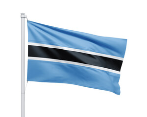 Botswana national flag on white background.