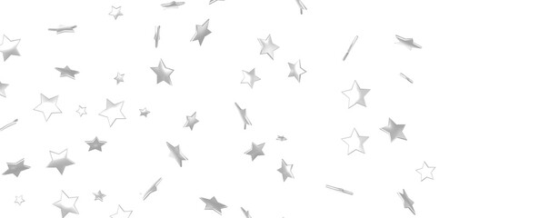 sparkles silver stars on white background with text place- Image