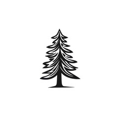 Obraz premium Pine tree plant white logo.