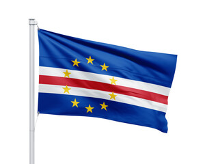 Cape Verde Islands national flag on white background.
