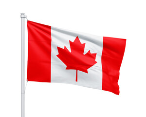Canada national flag on white background.