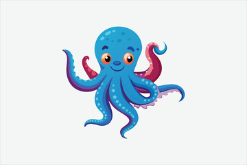 Cute Octopus vector art illustration