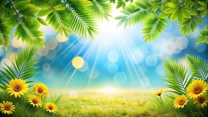 Fototapeta premium Panoramic summer landscape with room for text