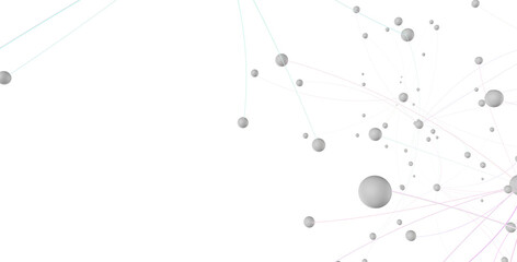 Abstract plexus blue geometry background. Digital technology network connection concept. 3D rendered illustration