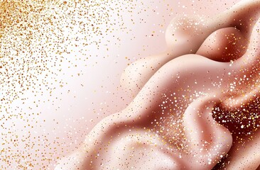 Fototapeta premium Luxury Transparent Background with Gold Glitter Border