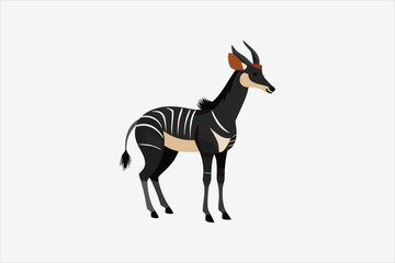 Cute Okapi vector art illustration