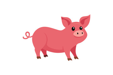Cute pig vector art illustration