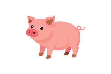 Cute pig vector art illustration
