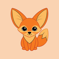 Colorful Fennec Fox Vector Art.