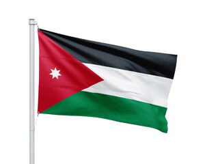 Jordan national flag on white background.