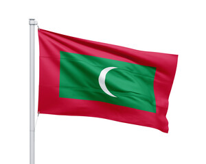 Maldives national flag on white background.