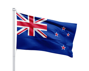New Zealand national flag on white background.