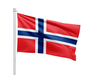 Norway national flag on white background.