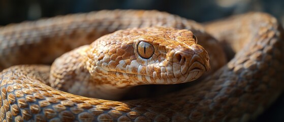 Obraz premium Brown snake in its natural habitat