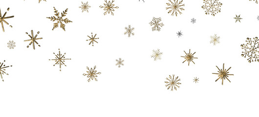 Snowflake Blizzard: Brilliant 3D Illustration Showcasing Descending Holiday Snowflakes