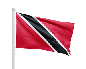 Trinidad and Tobago national flag on white background.