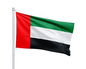 United Arab Emirates national flag on white background.