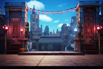 Obraz premium Empty city stage architecture cityscape outdoors.