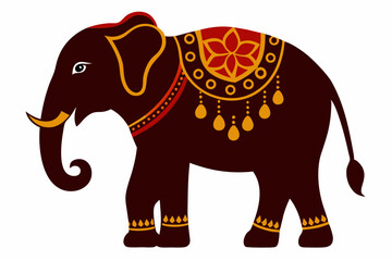 Elegant Minimal Silhouette of an Indian Elephant Vector Art
