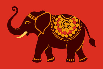 Traditional Indian Elephant Silhouette in a Minimal Vector Style
